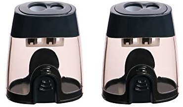 Eagle Bleistiftspitzer mit Doppellochung, Kunststoff, Schwarz, 2 Stück