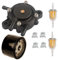 JJDD Filtre à huile pompe à carburant avec collier de serrage pour John Deere 108 L105 102 115 105 X120 X145 L107 L108 LA125 LA115 LA105 D110 D105 Tracteur gazon MIA12509 MIA11141449 74.