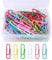 Coloured Paper Clips, 100 Pcs Paper Clamps for Office Stationery Plastic-Coated Paperclips Office Clips with Box