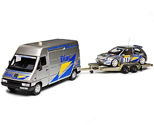 Renautl Master Clio Williams Rally Set mit Trailer Rallye Monte Carlo Nr 289B 1/18 Otto Modell Auto mit individiuellem Wunschkennzeichen