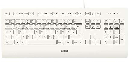Logitech K280e Tastatur (Kabelgebunden, QWERTZ, Deutsche Layout) weiß (5-Pack)