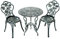 DREAMADE Balkonset 3 teilig, Gartenset Bistroset aus Aluminiumguss, Bistrotisch mit 2 Stühle, Garten Sitzgruppe Gartenmöbel, Gartenmöbel antik für Balkon Garten Terrrase