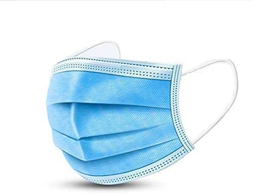 Lulupi 10-100 Stück Einweg Mundschutz Erwachsene Einmal Mund-Nasenschutz Bedeckung Einfarbige Atmungsaktive Bandana Mundbedeckung Multifunktionstuch Halstuch(100pcs,Blau)