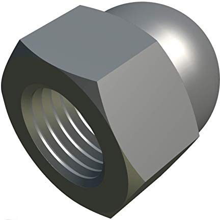 M8 Dome Hex Cap Nuts Zinc Plated (Pack of 5) Hexagon Acorn Decorative for Screws/Bolts - Domed Round Head Protection Cover Cap Nut Accorting to Standard DIN 1587 Silver Tone (8 mm)