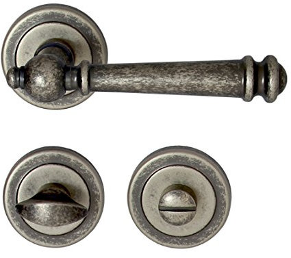 Massiv Messing Türbeschlag Kos R WC Antik - Iron Türdrücker Türklinke