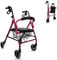 Mobiclinic, Rollator, Escorial, Europäische marke, Faltbar und leicht, Feststellbare handbremsen, Gehwagen für seniore, Aluminium, Mit sitzfläche rückenlehne, Korb, 4 räder, Rosa