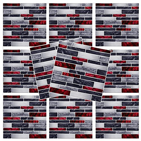 10 pezzi di piastrelle in finto marmo da parete staccabili e attaccano le mattonelle per cucina, bagno, decorazione della casa, stile 8,15 x 15 cm