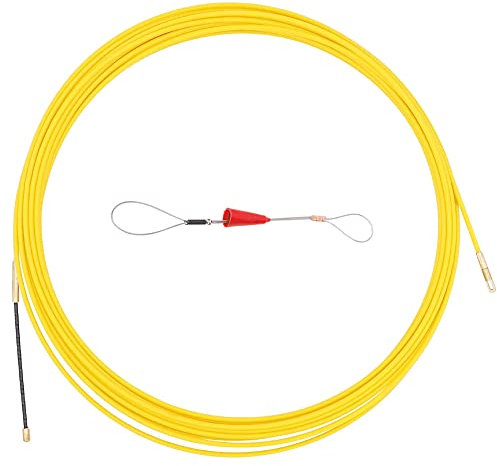 Guia Pasacables 10/15/20/30M Diámetro 3mm/4mm Tirador Cable Fibra Vidrio,Electrico Guia Pasacables Trenzada Kit de Enhebrado de Cables con Muelle de Guía (3MM*15M)