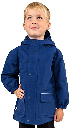 JAN & JUL Veste de pluie imperméable doublée en polaire confortable pour enfants, Doublure polaire : bleu nébuleuse, 1T
