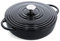 BK Cookware Bourgogne Enamelled Cast Iron 28 cm / 4 L Dutch Oven Pot with Lid, Suitable for Induction Cookers, Round Casserole for Baking, Braising, Stews, Jet Black