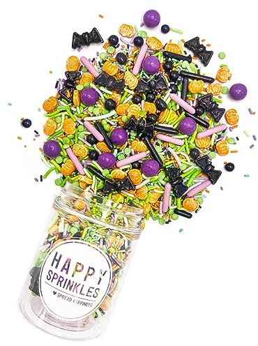 Happy Sprinkles Creepin’ It Real 90g | Streusel Mix Mit Schokolade Zum Dekorieren | Ideale Halloween Tortendeko | Für Kekse, Eis & Kuchen Geeignet, Ungiftig