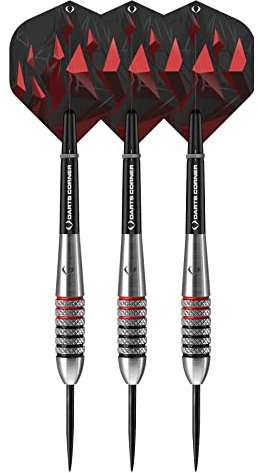 Darts Corner Astrofire Darts Dartpfeile-Set mit gerändelten Stahlspitzen, 26 g