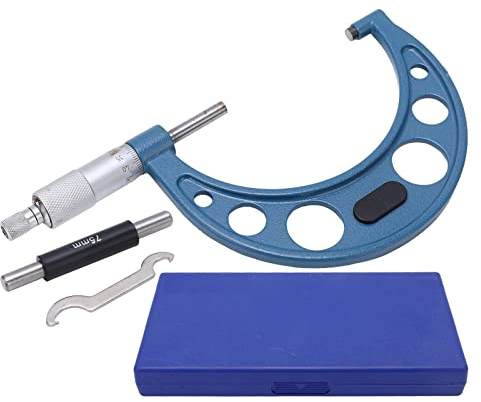 Professionelles tragbares Mikrometer Dickenmessgerät für präzise Dickenmessung von Legierungen, Stabiles Gehäuse, Messbereich 75-100 mm, Genauigkeit 0.01 mm