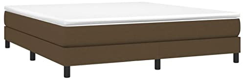 vidaXL Boxspringbett mit Matratze Bettgestell Doppelbett Polsterbett Bett Hotelbett Bettrahmen Lattenrost Schlafzimmerbett Dunkelbraun 180x200cm Stoff