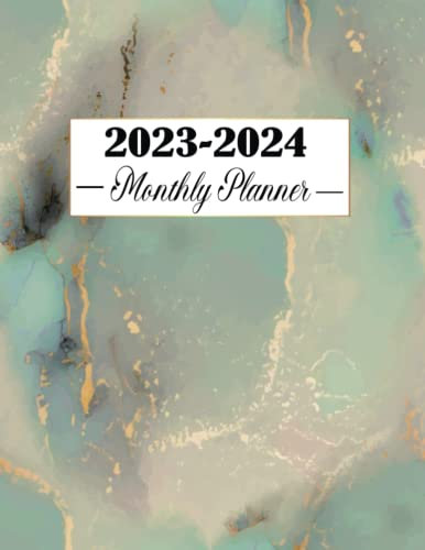 2023-2024 Monthly Planner: 2 Year Monthly Planner Calendar Schedule Organizer, Appointment Book, 1 month on two pages, with Federal & Funny Holidays, ... more, 8.5×11 | Large Planner, Marble cover.