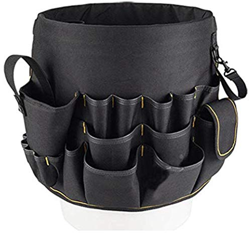 Qcwwy Werkzeugeimer Werkzeug-Organizer, Eimer-Werkzeughalter und Organizer aus Segeltuch mit 56 Taschen für die Eimer-Organisation Eimer-Typ Hardware-Werkzeug-Eimer-Tasche