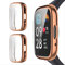 GIOPUEY [2 Pezzi Cover per Xiaomi Redmi Watch 3 Active, Soft TPU, Shock Resistant, Xiaomi Redmi Watch 3 Active Custodia - Rose Gold+Rose Gold