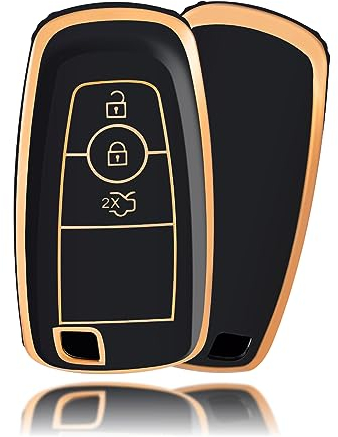 OFFCURVE Schlüsselhülle Autoschlüssel Hülle, Schlüsselcover Schlüsselgehäuse Schlüssel Schutzhülle Passt für Ford Ford S-Max F150 Mk4 Focus Mustang Ecosport Fusion Edge Explorer Lincoln MKC MKX MKZ