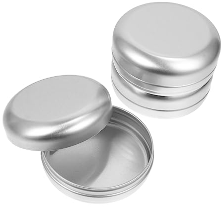 Cabilock Cajas De 6 Piezas Caja De Aluminio para Jabón Recipientes Redondos De Hojalata Latas De Almacenamiento De Metal Latas De Aluminio Lata De Vela Tanque De Acero Inoxidable Bar Viajar