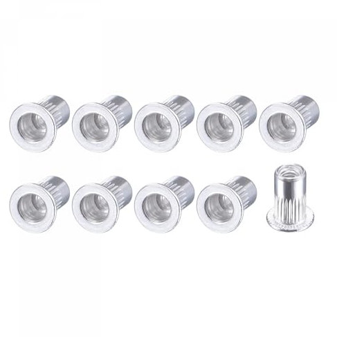 METALLIXITY Rivetto Dadi (M3) 50pz, Alluminio Lega Zigrinata Corpo Filettato Inserti Dado - per Mobili Meccanici Fissaggi, Argento Tono