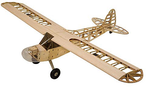 Dancing Wings Hobby J3 Balsa Wood Model Aircraft 4CH Radio Remote Controlled RC Planes for Beginners 1180mm Laser Cut Airplane Model Kits to Build and Fly (S0804B-R10)