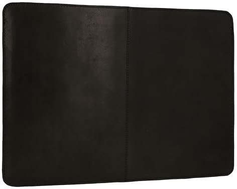 Gusti Laptoptasche Leder - Luke 15 Pflanzlich gegerbt Laptophülle Ledertasche Schwarz Leder