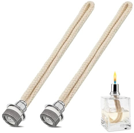 Wekuw Öllampe Docht, 2 Stück Lampe Ersatzdocht Docht für Öllampen Katalytische Lampe Ersatz Docht Katalytische Lampe Ersatz Docht Mit Brenner, für Raumluft Verbessern Aromatherapie (18mm)