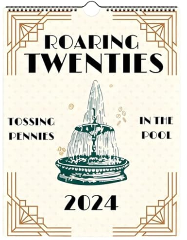 Roaring Twenties Kalender 2024,TS Lyrics Kalender 2024,Roaring 20s Kalender für Zuhause,Büro,Schule,2024 Wandkalender 12-Monats-Plane