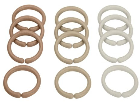 Little Dutch 4962 Spielzeugringe Set (12 Spielringe) beige - Newborn Naturals