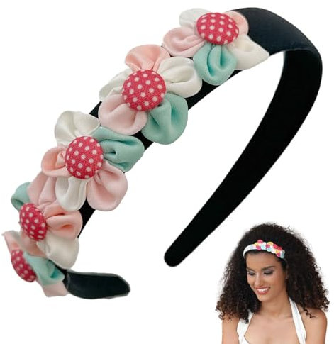 scicent Kopfschmuck Blumenkranz Haare 3 Blumen Stirnband Haarband Hochzeit Haarkranz Krone Haarband Blumen mit Elastischen Band Damen Mädchen für Party Strand Haarreif - 16320