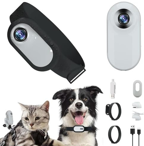 Cámara con Collar para Gatos para Mascotas, Cámara De Acción con Cámara Corporal, Cámara Oculta, Collar para Gatos, Cámaras Y Monitores Inalámbricos, Cámara con Collar Estable