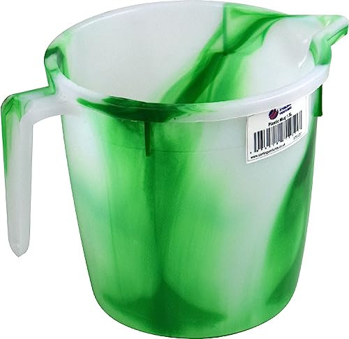 Plastic Water Jug 1.5L Mug with Handle Ideal for Bathroom Kitchen Day to Day Use (Green)