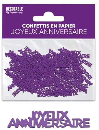 SV SURPRISEZ-VOUS - CONFETTIS Papier Anniversaire 5CM Violet