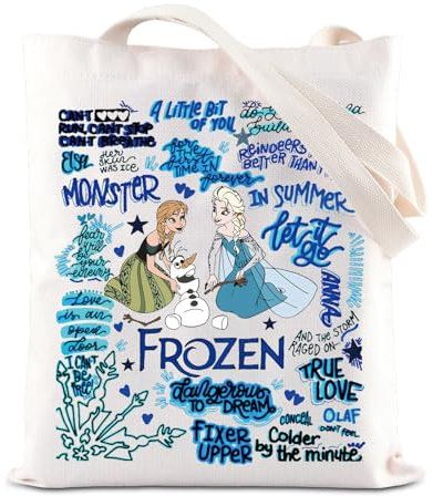 Märchenfilm-inspiriertes Geschenk aus dem Film Die Eiskönigin, Merch, Elsa, Prinzessin und Anne, Prinzessin, Handtasche, magisches Königreich, Geschenk für Olaf-Liebhaber, Weiss/opulenter Garten