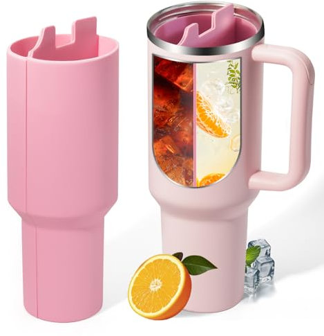 Stanley Cup Inner Tray, Compatible with Stanley Cup 40 oz, Stanley Accessory, Reusable and Washable Silicone Cup Divider Can Used for Different Drinks (Rose Pink)