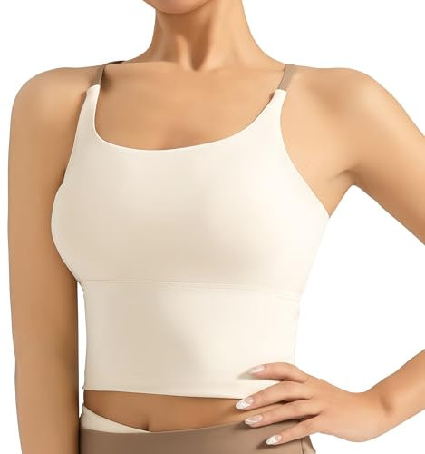 ATRACTIVOLL Damen Sports Tank Top, Basic Top Ärmellos, Atmungsaktiv und Leicht für Gym Yoga Casual Short Tank Top mit Spaghetti-Trägern