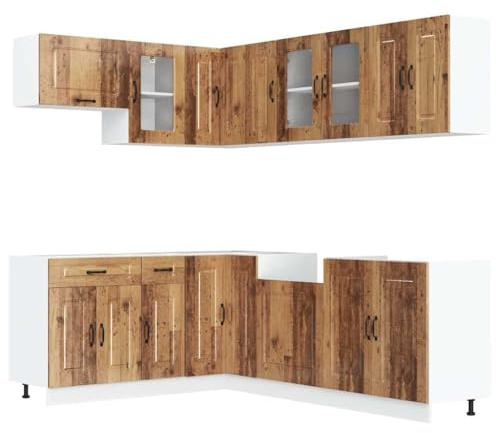 vidaXL 11 Piece Kitchen Cabinet Set Kalmar Old Wood Engineered Wood