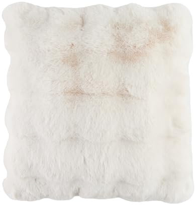 home&you - Kissenbezug 45x45 cm Bares, Plüsch, Langhaar Sofakissen, Zierkissenbezüge, Kunstfell, Dekokissen, Couchkissen - Beige