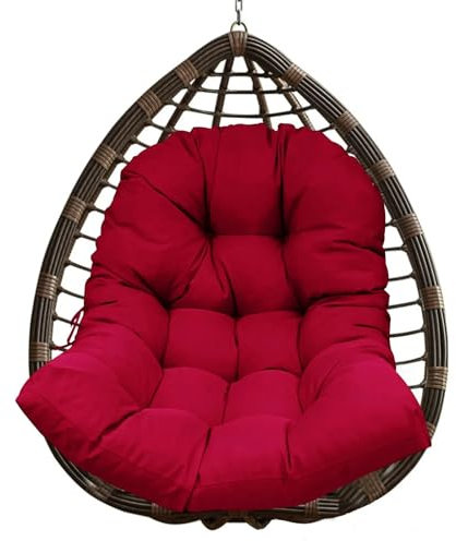 Hänge Ei Stuhl Kissen Wasserdichtes Hängekorbkissen for Schaukeln, verdicktes, weiches Eierstuhlpolster, Garten-Sitzkissen for drinnen und draußen, Terrasse, Sitzkissen for Rattanstuhl(Wine red)