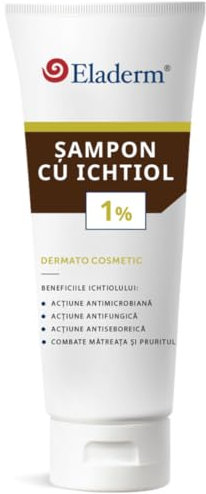 Eladerm Ichthiol-Shampoo 200ml Haut anfällig für Infektionen, Schuppen, Dermatitis der Kopfhaut, talgregulierende und beruhigende Wirkung, Juckreiz, Reizungen und Kopfhaut anfällig für Schuppenflechte