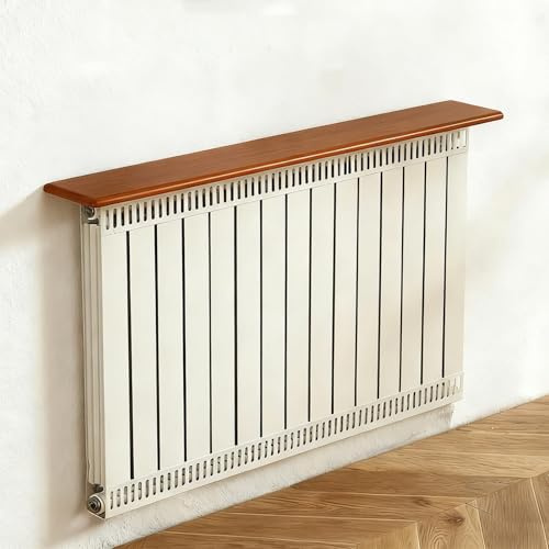 CMYAOYC Estante Radiador Sin Taladrar con Soportes, Mueble Estante de Pared para Radiador Plantas de Interior, Panel de Madera Que Ayuda a Reflejar el Calor hacia Habitación(Brown,16x80cm/6x32in)