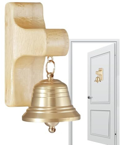 Wooden Door Bells, Shopkeepers Bell Hanging Entrance Bell Door Chime Wall Decoration Easy Installation for Home and Shops