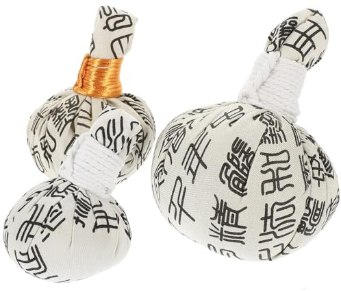 DECOMELODY Boules de Massage Thaï 3pcs en Tissu Non Tissé Herbes Naturelles, Chauffantes et Recyclables, pour Dos et Visage, Favorisant la Circulation Sanguine Couleur Couleur Aléatoire