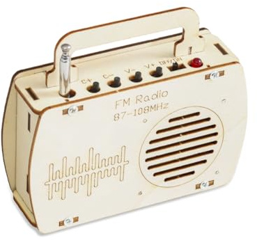 NONDK FM Radio Model Kit DIY Experiment Tool Wooden Woodworking Science Education Project School Supplies Fun Physics Learning