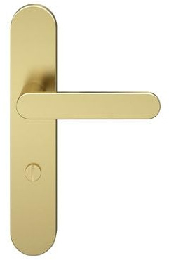 GoodHome Minzh ensemble poignées sur plaque rondes condamnation doré satin L120x42 mm entraxe 165-195 mm