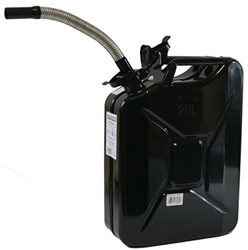 Stahlblechkanister schwarz 20 Liter + Dieselauslaufrohr flexibel Benzinkanister Set