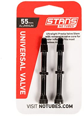 Stan'S Notubes As0149 Universal Valve Aluminium, Black Up to 8 mm Valve Hole, 55 mm