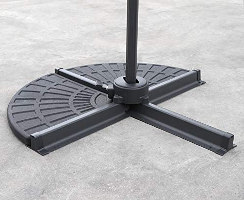 Jati Umbra Cantilever Parasol Base Weights - 24kg (In Total) | Set of 2 | Concrete Filled | HDPE | Moulded Grip Handle