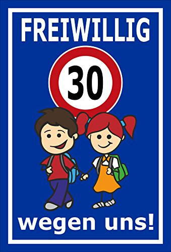 Melis Folienwerkstatt S00040-012-F - Adesivo con Scritta Freiwilllig 30 km/h