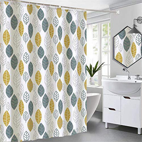 X-Labor Wasserabweisend Duschvorhang 240x200cm Dick Textil Stoff Anti-Schimmel inkl. 12 Duschvorhangringe Waschbar Badewannevorhang 180x200cm Muster-B